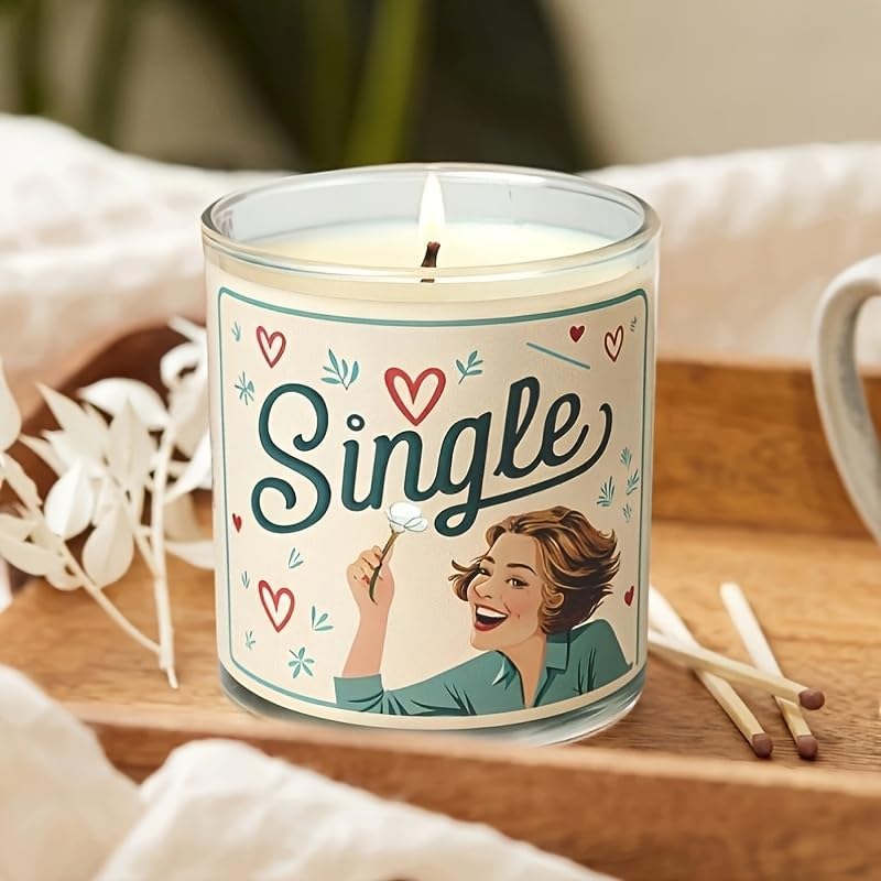 Gesanghua﻿ Celebrate Singles Soy Candles, Cinnamon Apple Scented Candles - Unique, Creative Surprise for Singles, Funny Surprise, Scented Candles