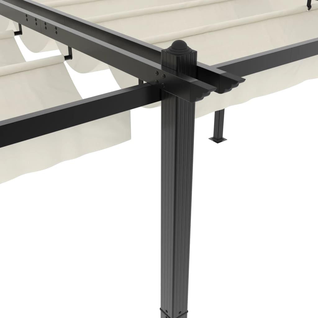 Pergola en aluminium - 3 x 6 m - Tonnelle de jardin avec toit extensible - Crème