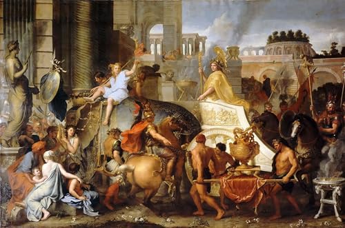 Lienzo de Charles Le Brun de la entrada de Alejandro en Babilonia para cuadro de salón 60x90