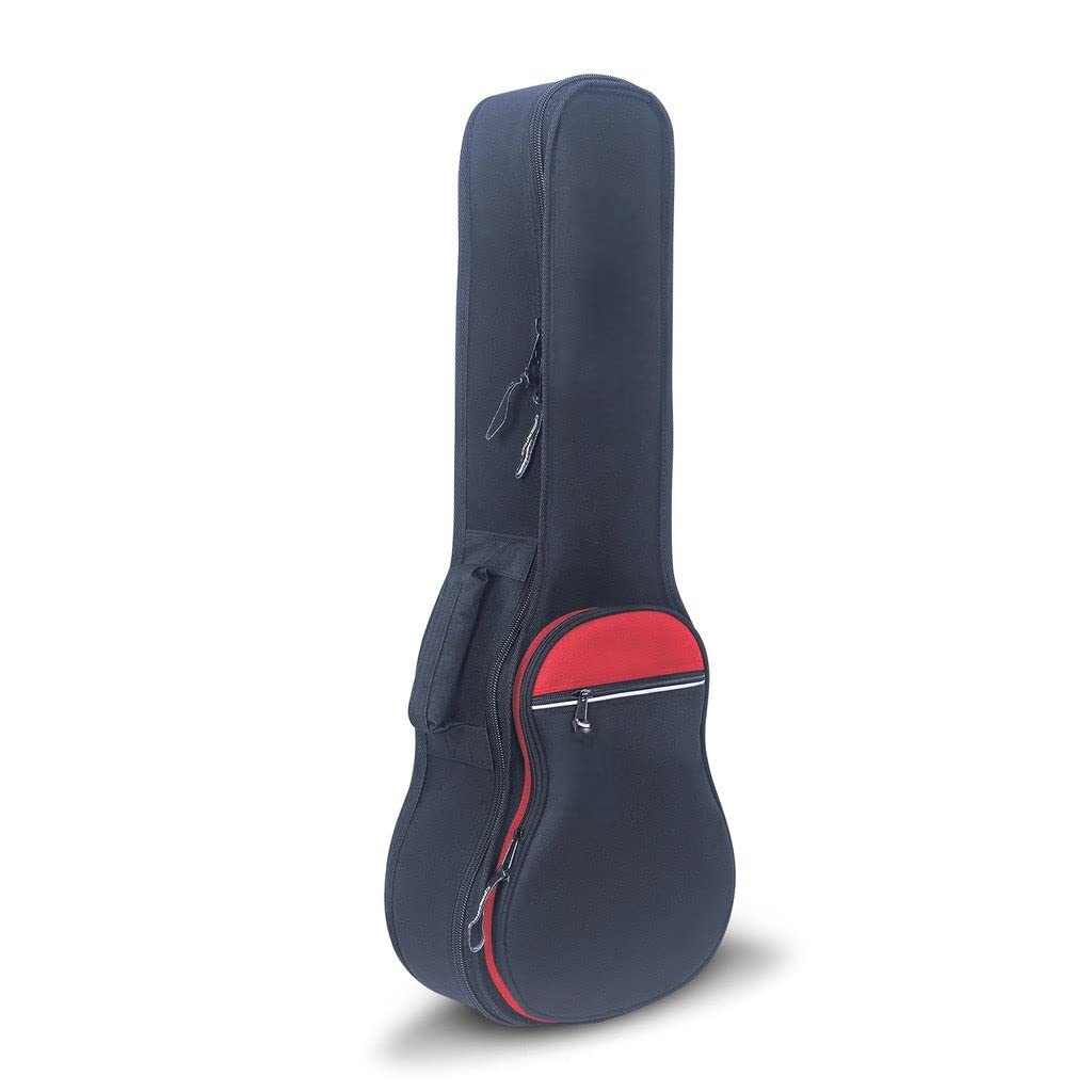 Heavy Duty Padded Ukulele Bag with 10mm Padded Strap in Black Red-image-49