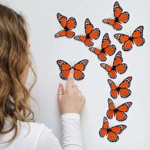 Decoraciones magnéticas de mariposa Monarca 10 unidades miniatura 4