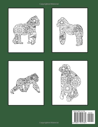 Gorilla Coloring Book For Adults:: Stress free, Relaxation and Grown-ups Awesome Gorilla Coloring Bo