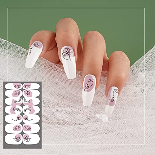 FLOFIA Nagelsticker Selbstklebend 16 Blätter Vollabdeckung Nagelaufkleber Sommer Graffiti Nagelfolie Nagel Kunst DIY… – Bild 3