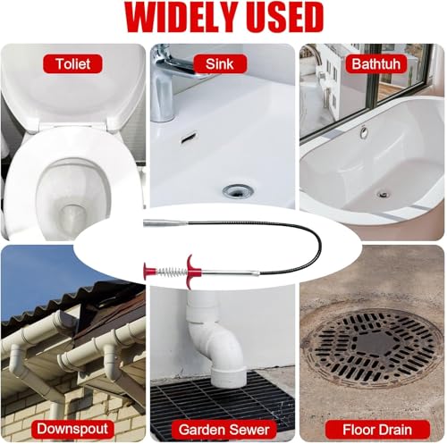 SHUCHUANG Drain Snake,76 inch Flexible Grabber Claw Pick Up Reacher Tool,Drain Clog Remover - Gutter Cleaning Tools for Home Sink, Bathroom Tub,Drain, Toilet, Tight Spaces - image 3