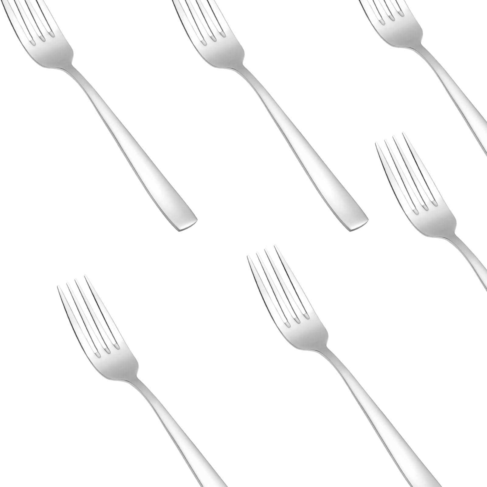 Lot de 6 fourchettes à salade et dessert en acier inoxydable