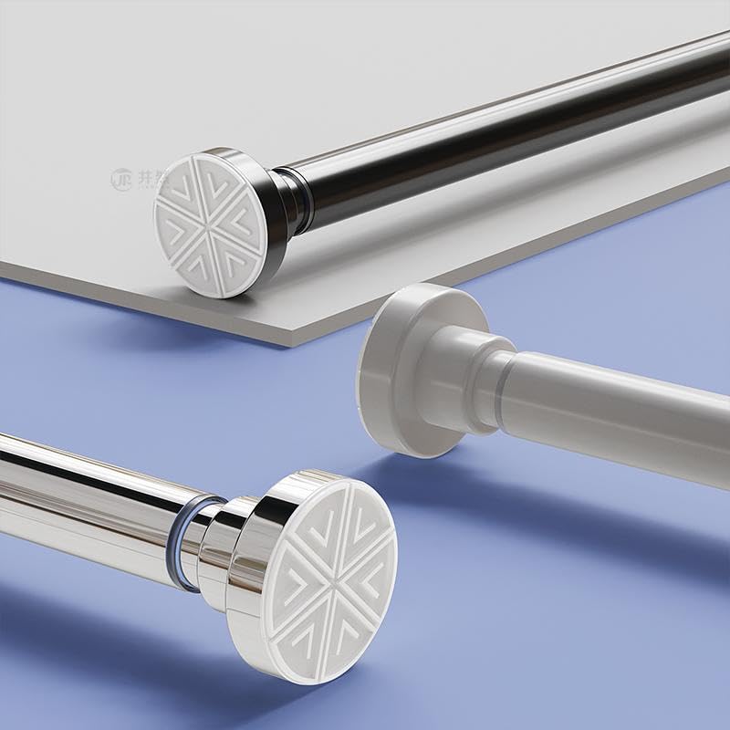 Image of HomeCloud Tension Shower Curtain Rod - Expandable, No Drilling Required, Rust-Proof & Heavy-Duty for Bathroom or Divider Use (Silver Pack of 1, Extendable - 110 to 200 Cm)