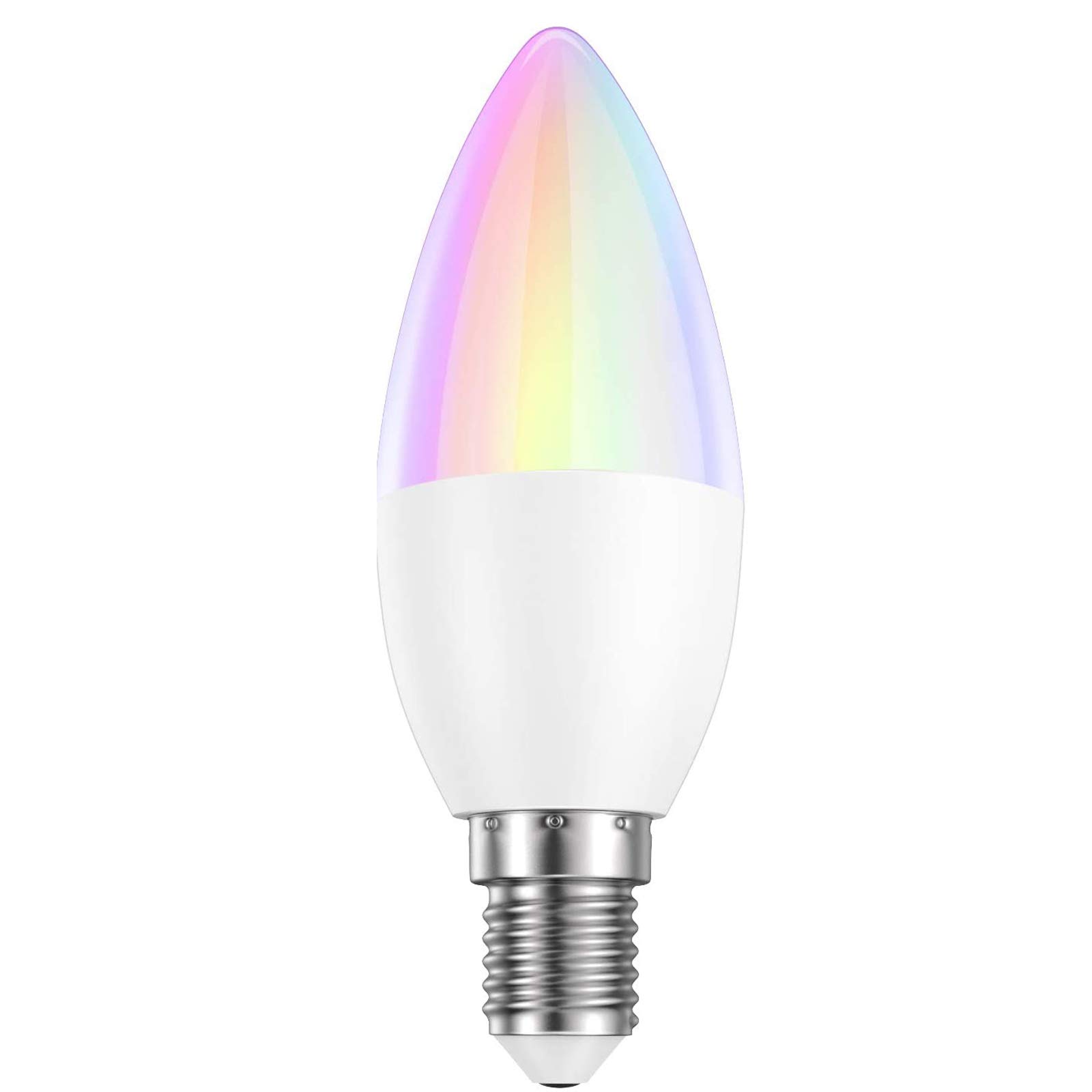 Vintoney Vintoney Smart Bulb E14 WiFi Candle Bulbs, Light Bulbs 4W Warm White 3000K+RGB Colour Changing Light Bulb, Works with Alexa with Hue Smart Wireless Dimmer Switch, for Smart Home Living Room Bedroom