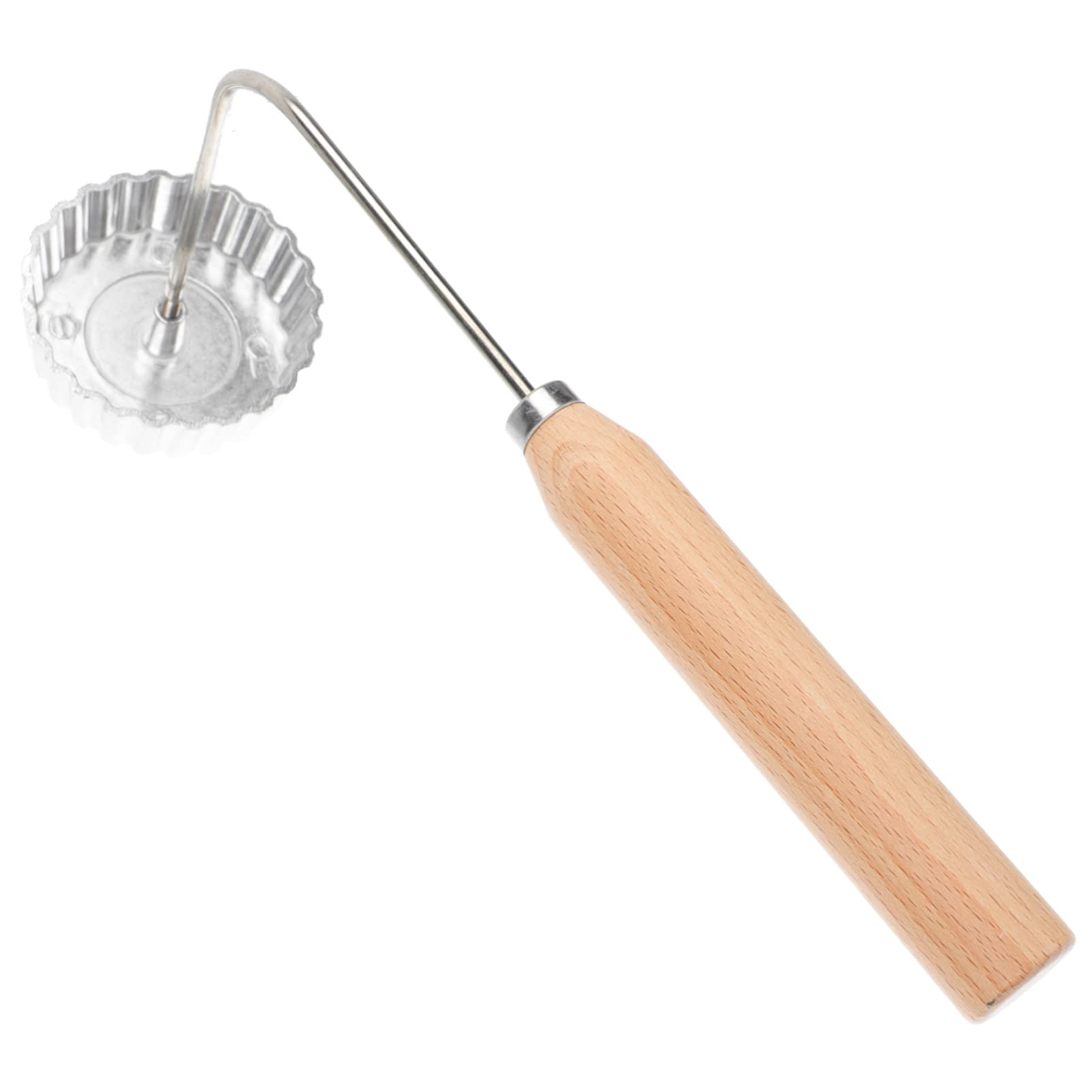 Cabilock Dough Fried Mold Aluminum Alloy Non-stick Frying Mold Wooden Handle Easy to Use Kitchen Snack Tool