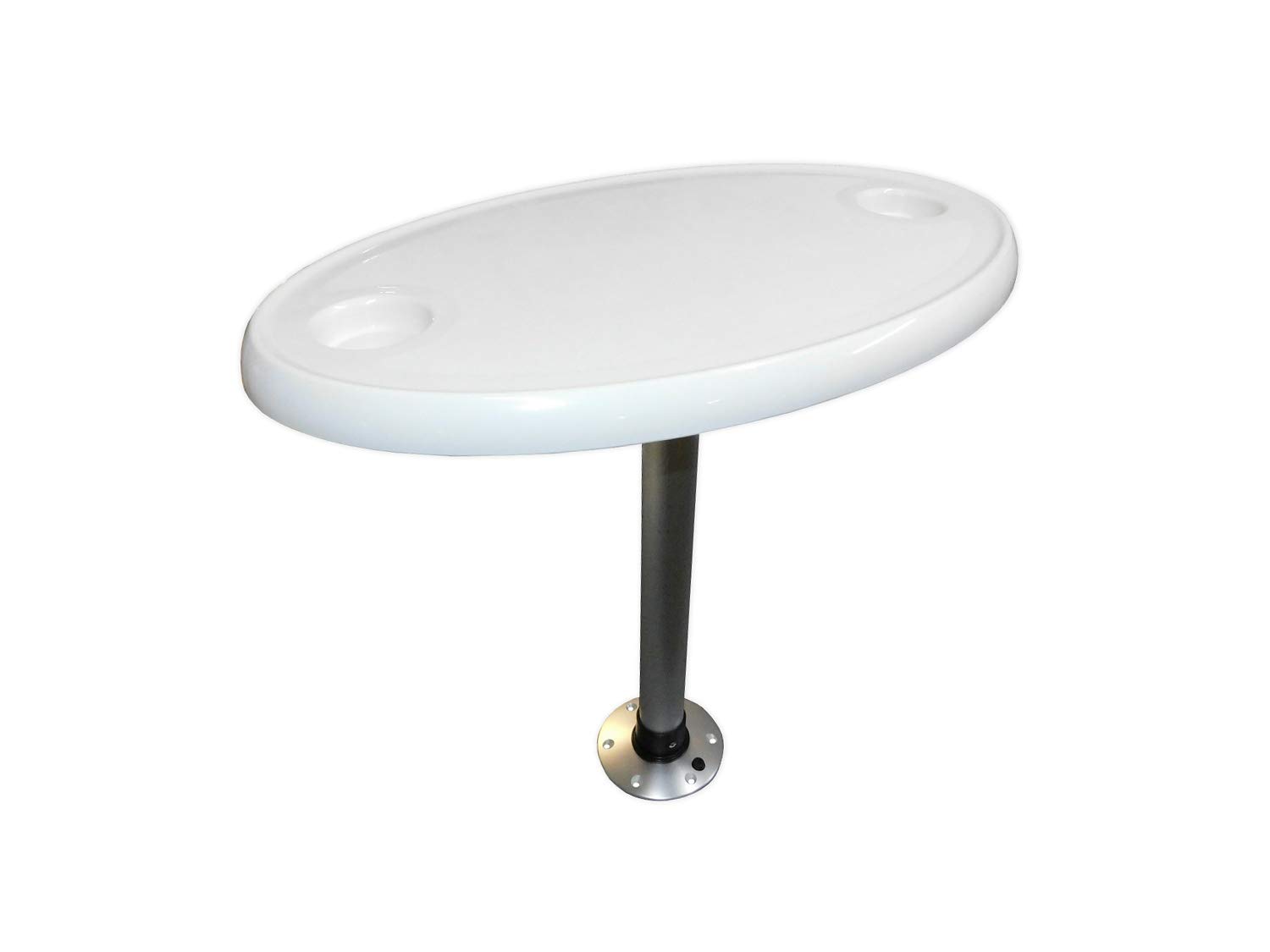 Saarwebstore Zestaw stołów z tworzywa sztucznego, z aluminiową nogą i nóżką, różne rozmiary i kształty, stół kempingowy, do kampera, rozmiar okrągły, Ø 610 mm