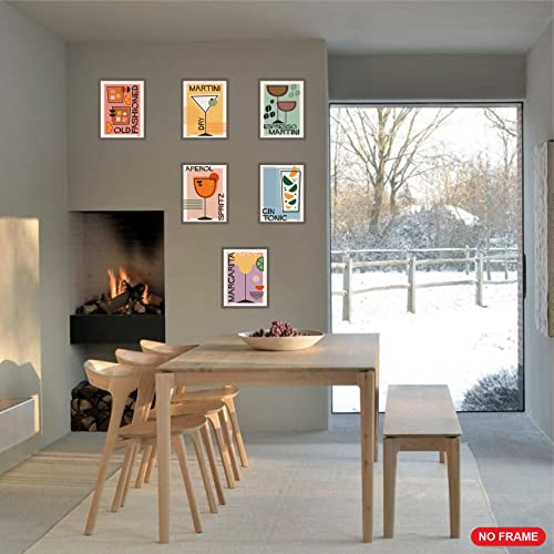 Print A To Z® Cocktail Wall Art Poster Prints Decor Set, Unframed Set Of 6 ( 8''X10'' ), Bar Wall Decor, Boho Cocktail Mixology Wall Art Print For Bar - By Print A To Z | Alcohol Bar Themed Kitchen Home, Bar Cart Decor Cocktail Poster, Cocktail Wall Art Set, Poster Print Set, Preppy Room Decor, Preppy Things #TOP3