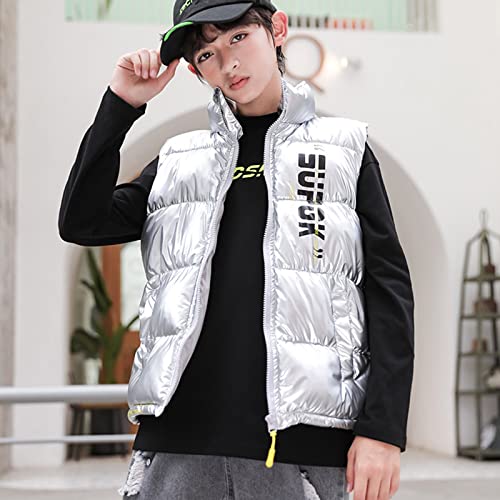 Boys Zip up Puffer Vest Kids Stand Collar Quilted Gilet down Padded Sleeveless Jackets Outwear with Pockets2