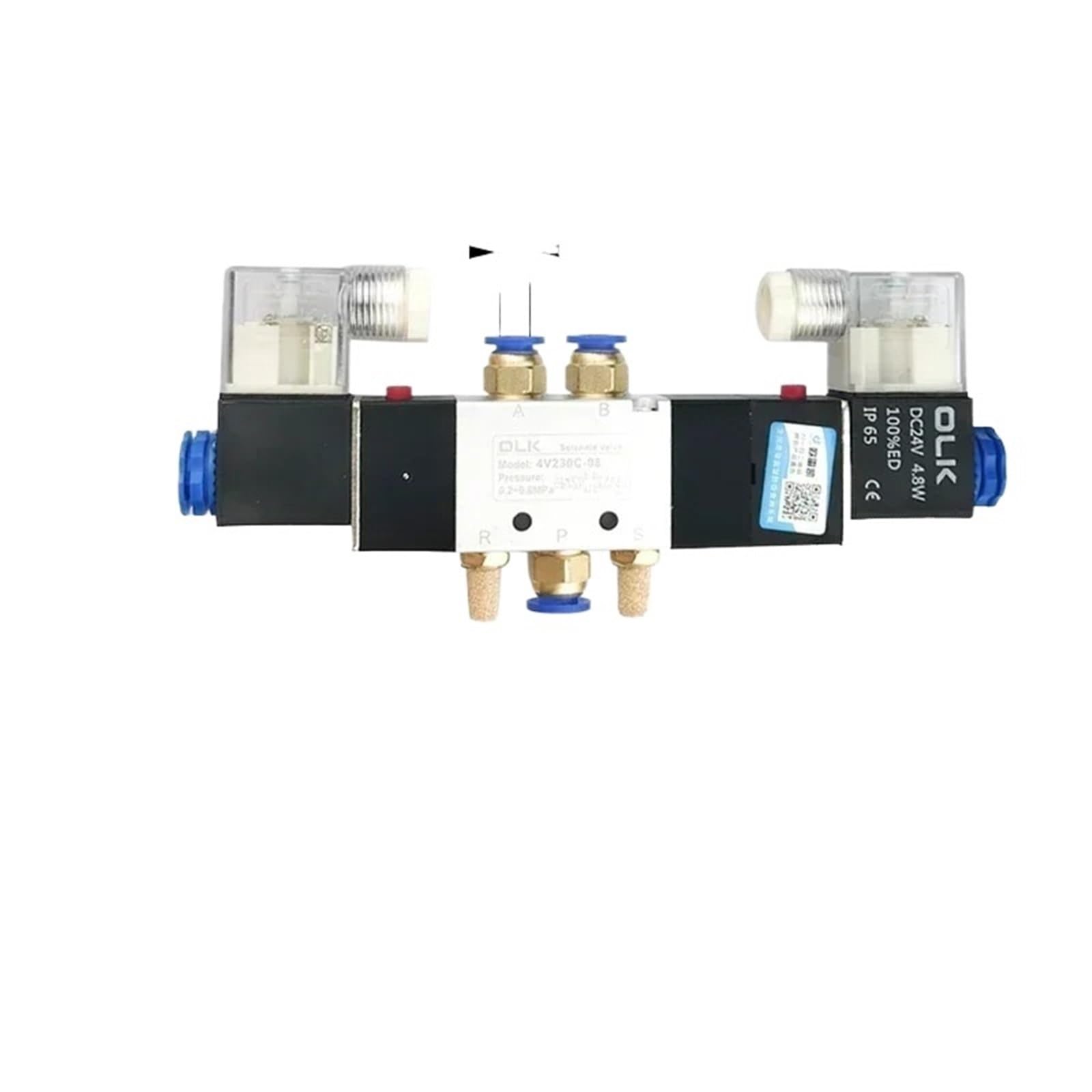 Bvdwuelgv 4V230c-08 8Mm 4V230c-08 Three-Position Five-Way Electromagnetic Pneumatic Valve
