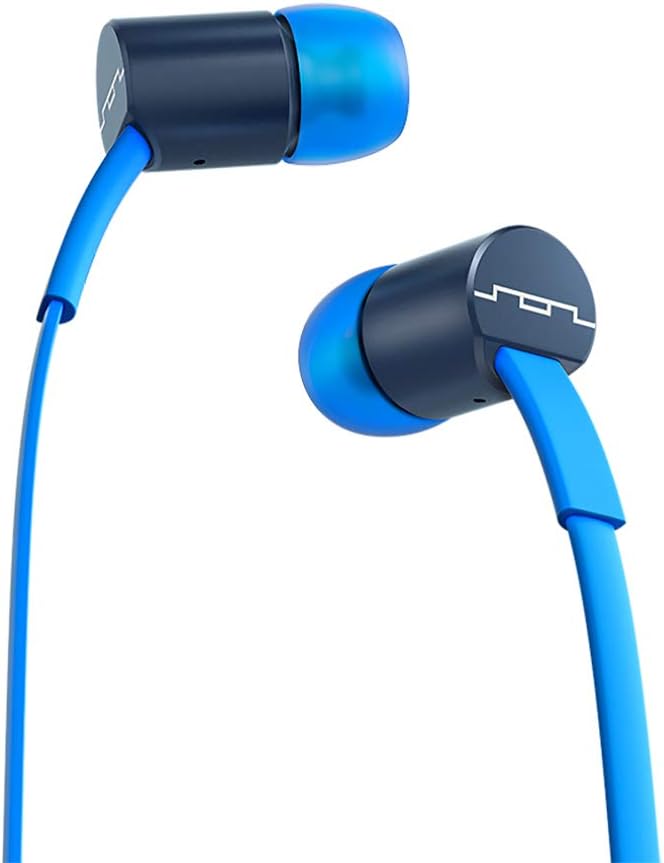 Jax Wired 3-Button In-Ear Headphones, Apple Compatible, Tangle Free Cable, In-Ear Noise Isolation, 4 Ear Tip Sizes, Great For Calls, 1111-36 Blue