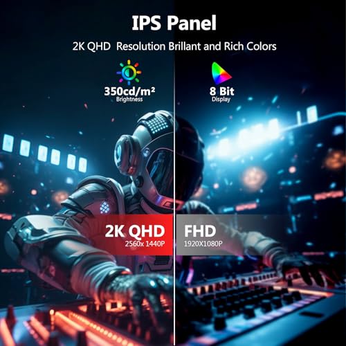 Z-Edge 27" IPS Gamingmonitor 260Hz(DP1.4×2), QHD (2560x1440), 1ms, FreeSync, 16:9 LED Monitor 2K, 144Hz (HDMI2.0×2), Instelbare Helling, 350cd/m², 8 bit, VESA 100x100mm (DP-kabel inbegrepen) - Afbeelding 5