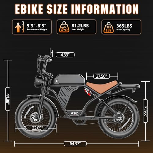 ASKGO Electric Bike for Adults, 2500W Peak Motor, 32MPH & 100 Miles, 48V 20Ah Large Battery, NFC & Password Unlock, Electric Dirt Bike with LCD, Dual Suspension & Brakes, 20" Fat Tire Off-Road Ebike - Image 8