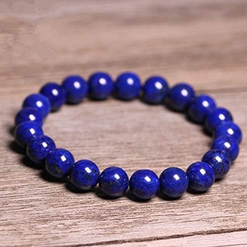 Vista 4 de Handmade Lapis Lazuli Bracelet - Gemstone Bracelet - Bead Stretch Bracelet - Friendship Bracelet - Blue Stone Focus Bracelet (8mm)