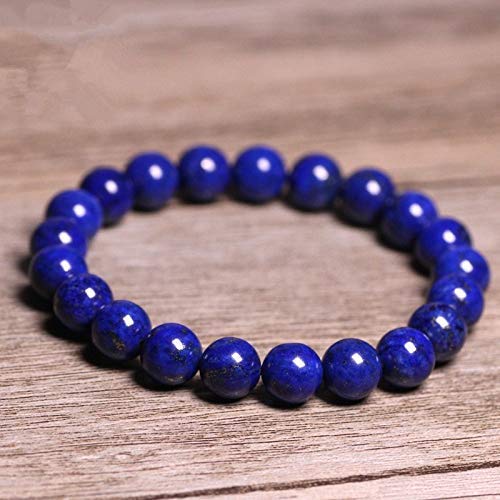 Handmade Lapis Lazuli Bracelet - Gemstone Bracelet - Bead Stretch Bracelet - Friendship Bracelet - Blue Stone Focus Bracelet (8mm)4