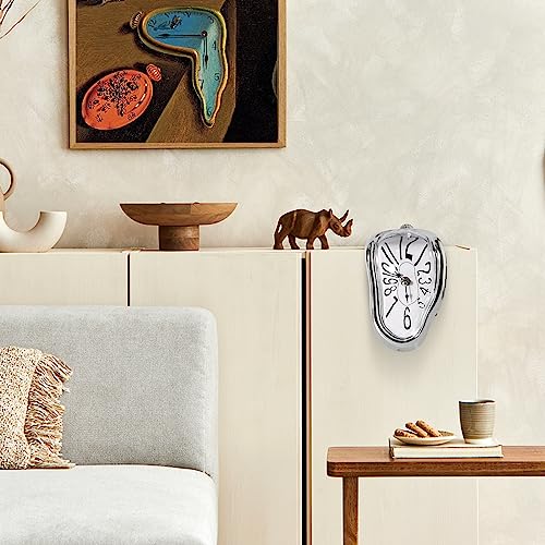 Melting Clock Salvador Dali Melting Clock,Funny Melted Clock Decor Maximalist Decor Melting Clock Wall For Decorative Home Office Shelf Desk Table Funny Creative Gift #TOP4