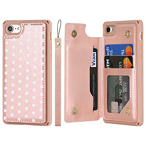 Protection iPhone SE 2022 portefeuille or rose antichoc