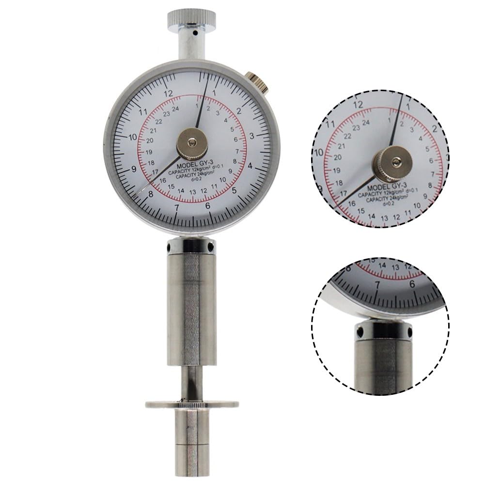 EasyByMall Penetrometro di durezza della frutta per test di maturità, doppia scala kg/cm² e Pa, display di memoria di picco, tester portatile di durezza per mele, pere, angurie, banane