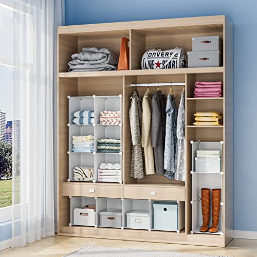 Wolizom Cube Storage Organizer, 6-Cube White Closet Storage Shelves, Modular Units, Closet Cabinet, Portable Diy Plastic Book Shelf Shelving For Bedroom, Office, Living Room (12"X12"X12") #TOP1