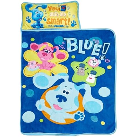 Blue's Clues & You Sure are Smart! Kids Nap-Mat Set Includes Pillow - Great for Girls Napping, Preschool, Kindergarten, or Toddlers Cover