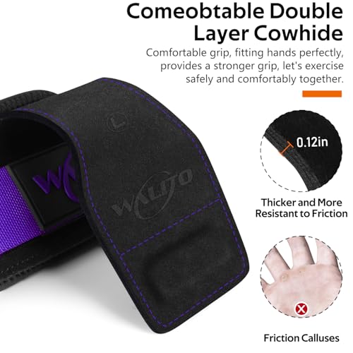 Image of Weight Lifting Wrist Strap,Double Layer Leather Wrist Wraps with Neoprene Padding for Weightlifting & Deadlifts - Adjustable Gym Straps for Men & Women