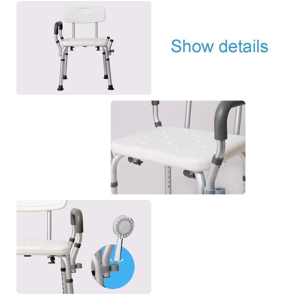 Shower Chair Bath Stool Bathtub Stool Shower Stool, Anti-Slip Bench Seat with Durable Aluminum Legs Chair