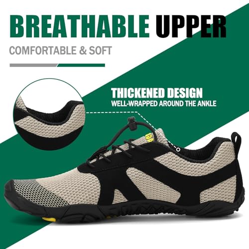 Miniatura 4 de Saguaro Zapatillas Barefoot Hombre Mujer Zapatillas Minimalistas Zapatos Barefoot Calzado Minimalistas Zapatillas De Trail Running Barefoot Shoes Para Zero Drop Suela Caqui, Gr.41 Eu