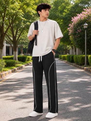 Image of O3e Men's Polyester Straight Fit Trackpant | Lightweight, Sports Lower, Gym, Running, Casual Wear