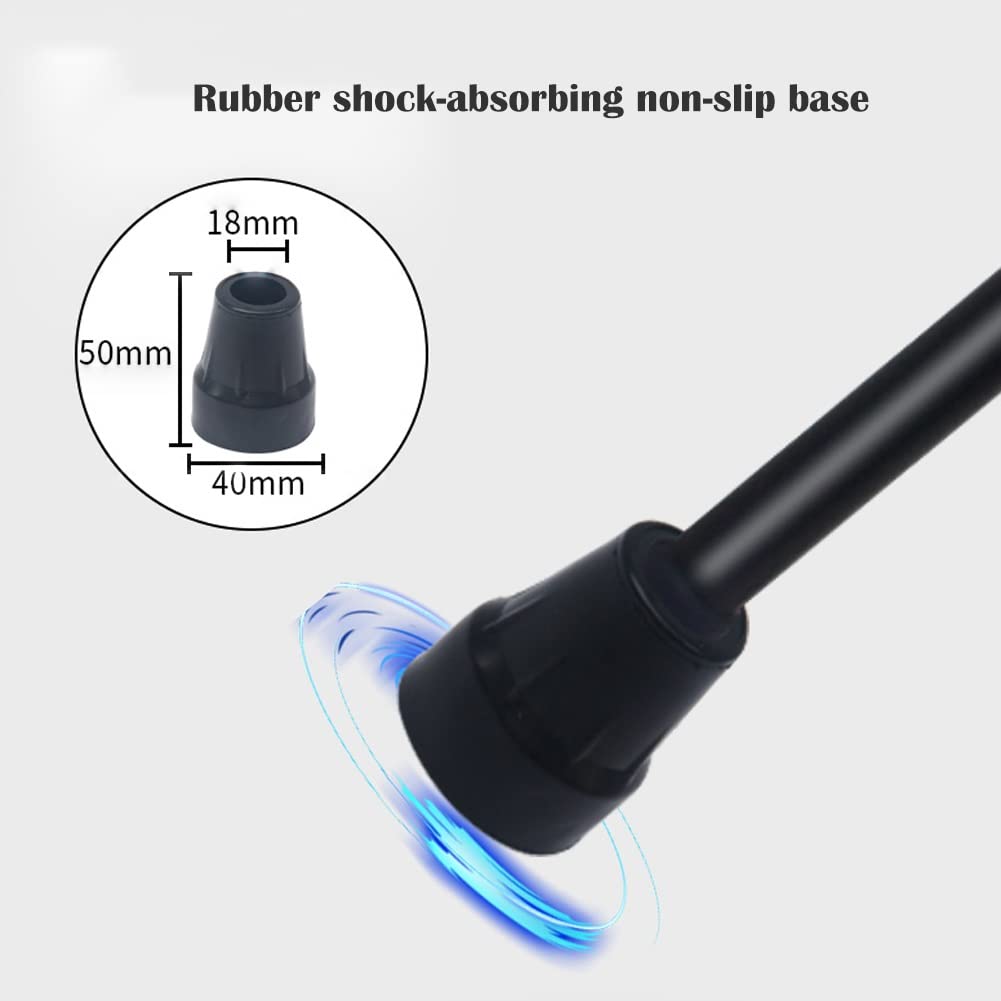 Stampella per Avambraccio per Adulti (2 unità), Stampelle Canadesi Ergonomico in Alluminio Pieghevole, Stampella Ortopedica Regolabile, per Anziani Disabili (Color : Black)