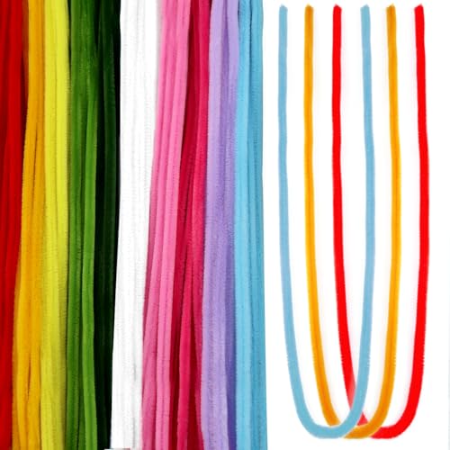 TOAOB 100pcs Overlength Pipe Cleaners 24 in Extra Long Fuzzy Chenille Stems