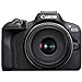 Canon EOS R100 Mirrorless Camera with RF-S18-45mm F4.5-6.3 IS STM Lens Kit, 24.1 Megapixel CMOS (APS-C) Sensor, 4K Video, RF Mount | Black Bundled with 64GB Memory Card & Camera Shoulder Bag (3 Items)