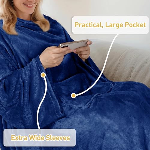Image of Catalonia Wearable Blanket with Sleeves & Foot Pocket for Adults