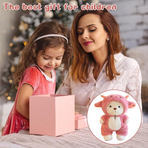 Plüschtier Teddybär mit Schaf Kostüm, 30cm Teddy Plüschtier, Teddybär, Stofftier Teddy, Teddybär Kuscheltier, Teddybär Kuscheltier mit Reißverschluss Outfit, Plüsch-Bär, Kreatives Geschenk für Kinder