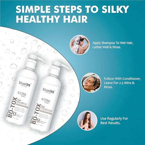 Image of HairTox shampoo and conditioner Combo with serum | sulfate and paraben free | Smoothens, Repairs & Adds Shine | HairTox Shampoo mask for Dry Damaged Frizzy & Chemically Treated Hair (500ML)