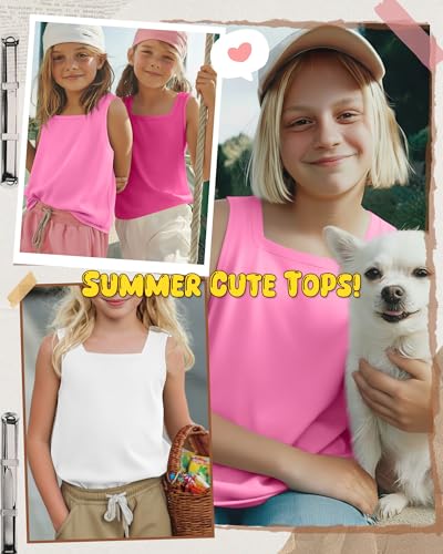 Image of 3 Pack Girls Square Neck Tank Tops
