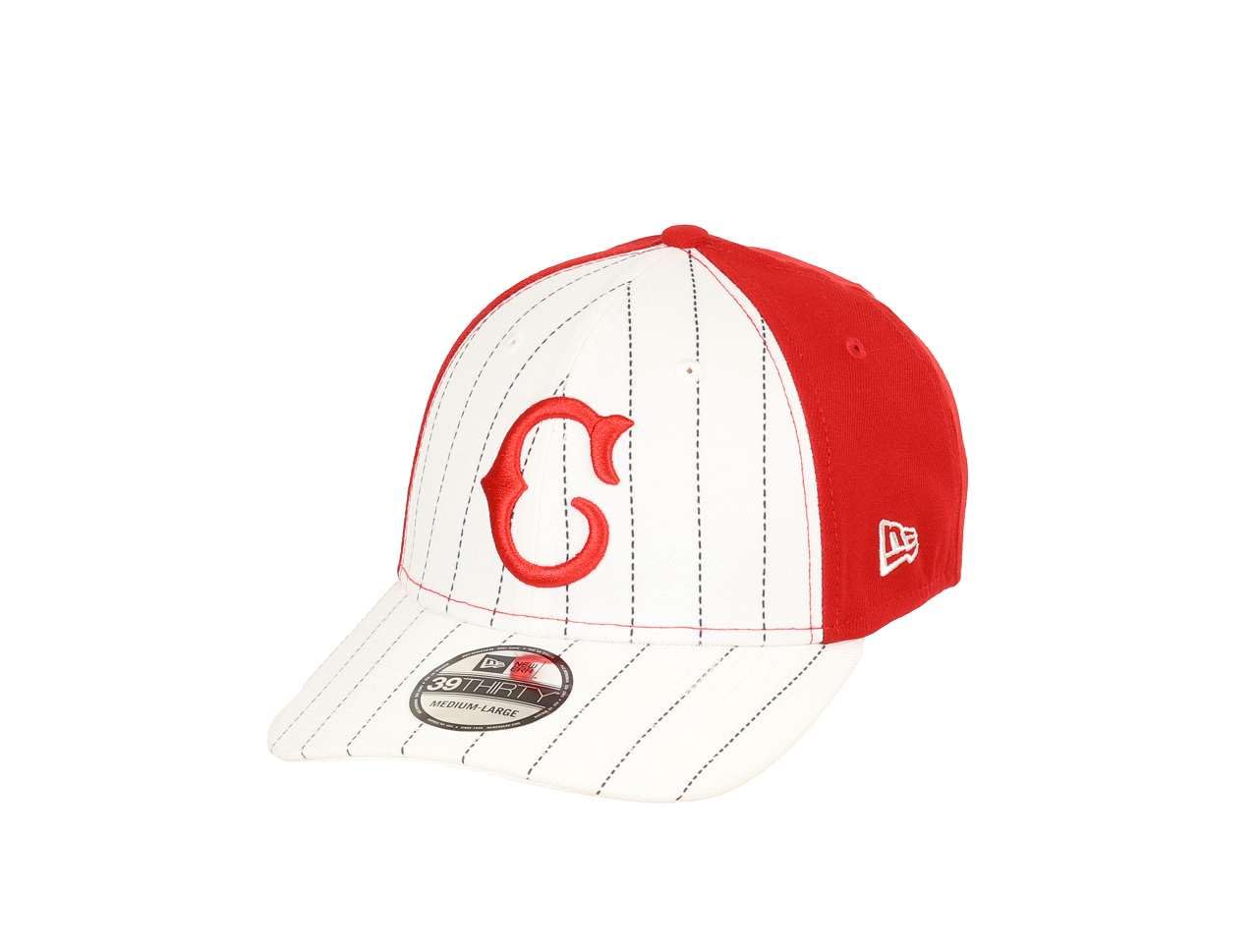 New Era Cincinnati Reds MLB Two Tone White Red Pinstripe 39Thirty Stretch Cap
