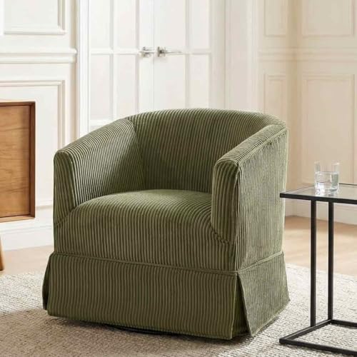 Arvasslia Corduroy Green Swivel Chair