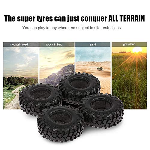 PKA 4PCS 110MM Rock Crawler Tyre For 1.9 Inch Wheel Rim 1/10 Traxxas HSP Redcat RC4WD Tamiya RC Off-Road Car Black CN -