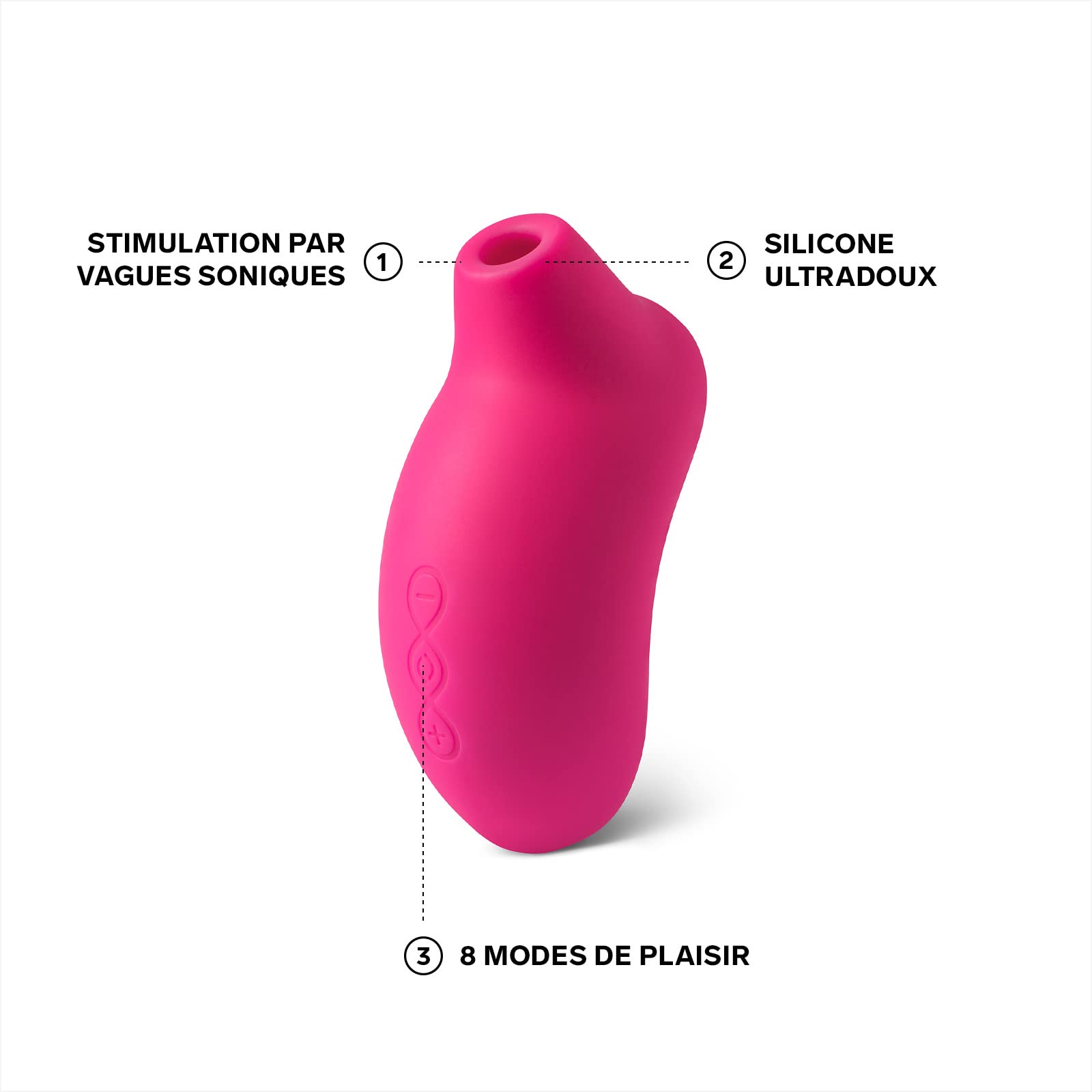 LELO SONA, Vibromasseur Sonique, Sex Toys Femme Stimulant à Pulsions, Étanche et Rechargeable, Cerise