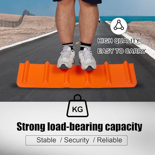 Image of Flatbed Edge Protectors 8 inch x 8 inch x 36 inch, V Shaped Winch Ratchet Straps Plastic Corner Protector for Flatbed Cargo Load (Orange, 10 - Pack)