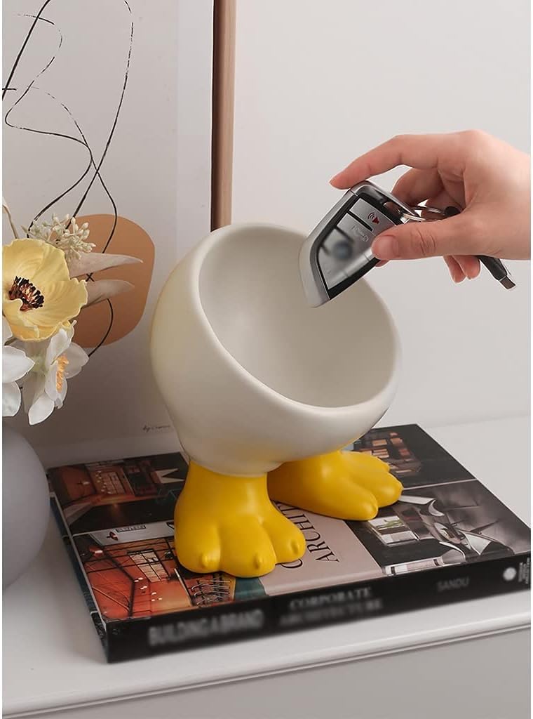 Key Tray Creative Living Room Key Bowl Decorative Tray Jewelry Display Trays Coffee Table Decor Shoe Cabinet Ornaments Key Phone Change Watches Candy Entryway Tray (Size : White)