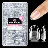 UNA GELLA Capsules Ongles Ovales Extra Courtes, 504 Pièces 12 Tailles Soft Gel Full Cover Capsules Ongles Transparentes, Faux Ongles Ronds Ultra Courts pour Débutants, Extension d’Ongles & Salon
