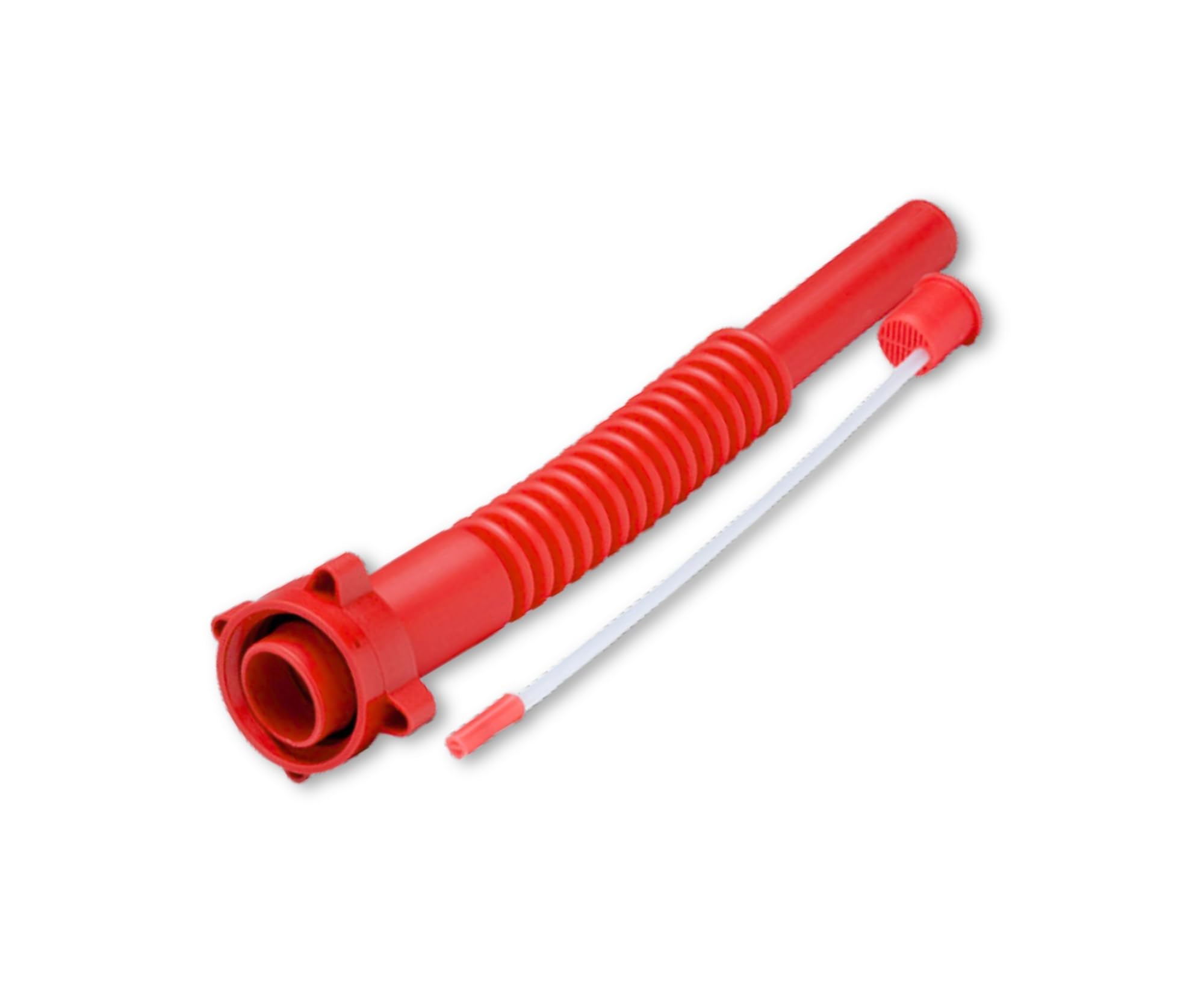 hünersdorff Auslaufrohr Premium-Plus, Benzin, flexibel, für Kraftstoff-/Doppelkanister + FuelFriend, mit roter Überwurfmutter, rot