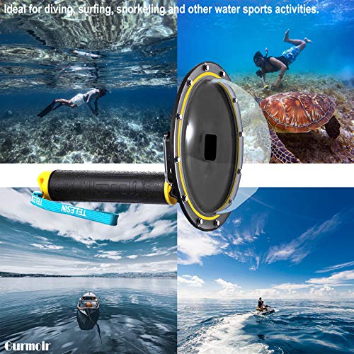TELESIN Dome Port for Gopro Hero 8 Black, Snorkeling Underwater Diving Dome with Waterproof Housing Case Trigger and Soft Rubber Floating for Go pro Hero8
