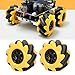 Yellow 60mm High Hideness Mecanum Wheel Omni-Directional Wheel TT Motor Hubs/ Connector for Robot Car Kit DIY STEM Toy Parts((2 Pair)), Industrial Robots and Accessories