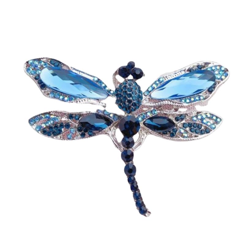 Dragonfly Shiny Stones Anti Exposure Scarf Dress Pin Brooch For Clothing-image-19