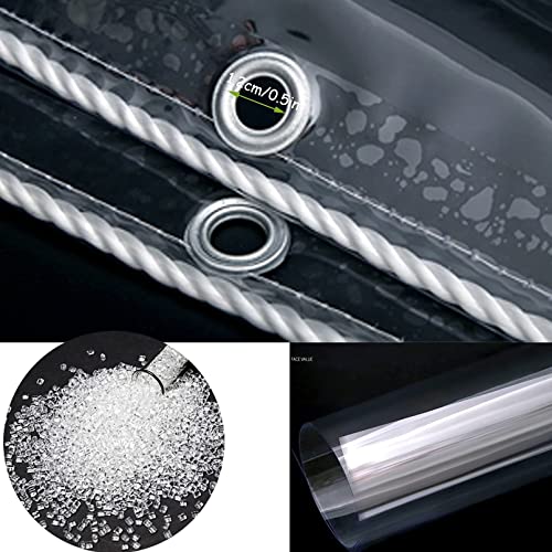 Lona de PVC transparente resistente impermeable con ojales para exterior 4