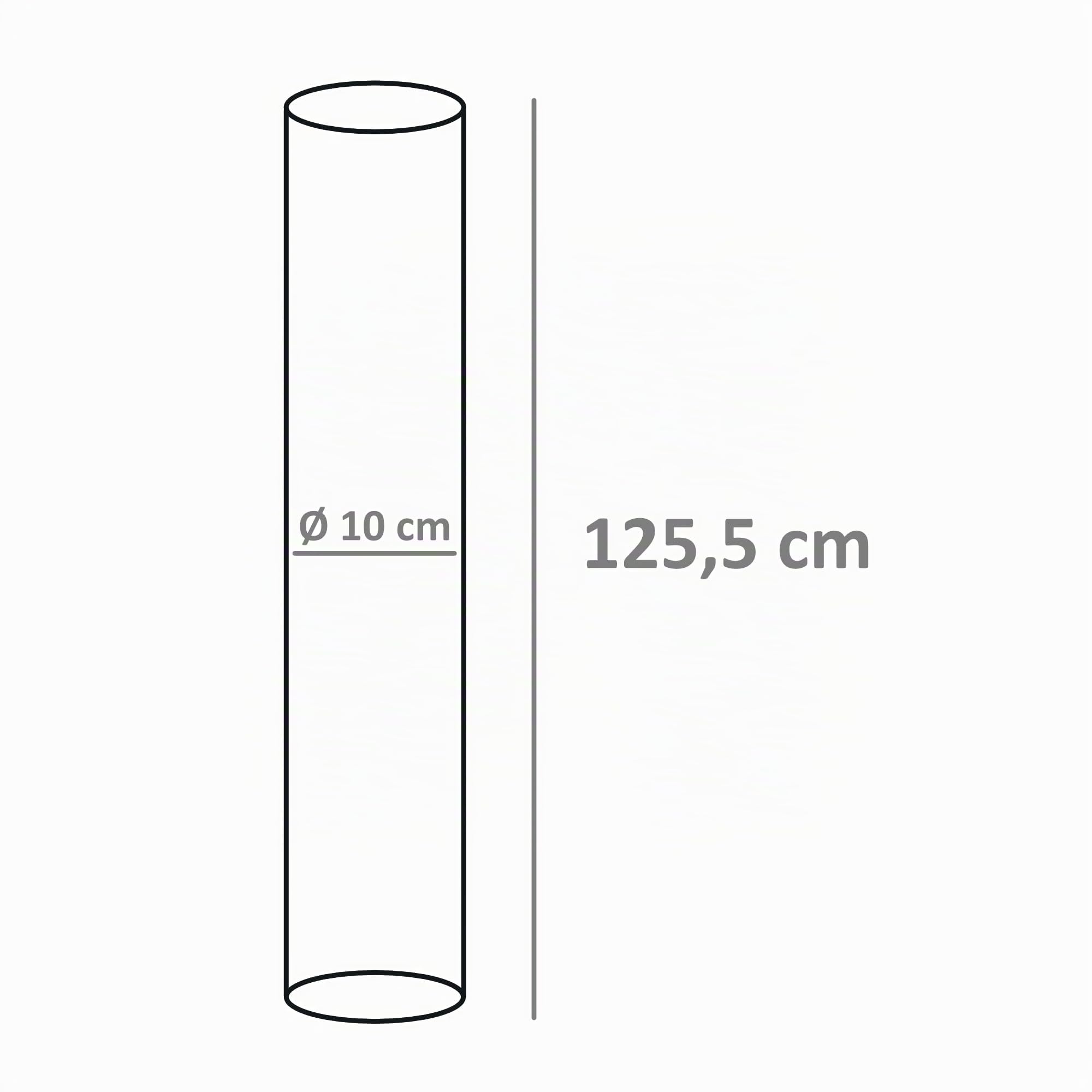 Zelsius Tube en verre, Ø 10,1 x (H) 126 cm, pour pyramide, chauffant chauffage Chauffage de terrasse